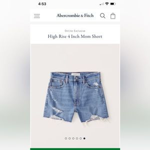 Abercrombie High Rise 4 Inch Mom Short